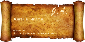 Justus Anita névjegykártya